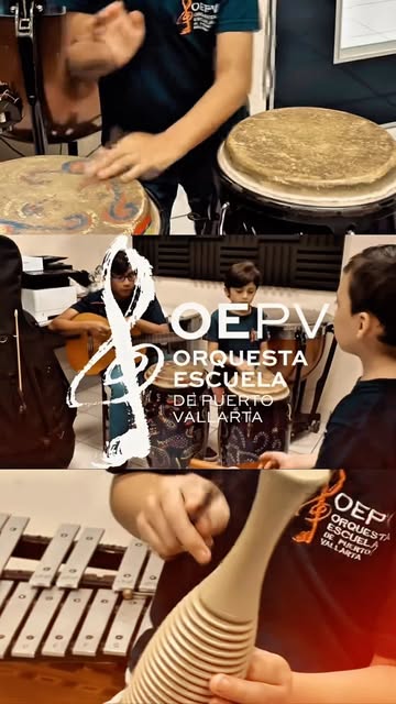 Video by Orquesta Escuela de Puerto Vallarta on August 27, 2026. Puede ser una imagen de mazo, pandereta, tambor y texto que dice "OEPY サ OEPV 甲 ORQUESTA ESCUELA DEPUERTO VALLARTA VALI ARTA YAL LLARTA DE ESCUESTA ORQUESTA EP OEP ORQUEST ARTA SCUEL PUERTO PUERT".